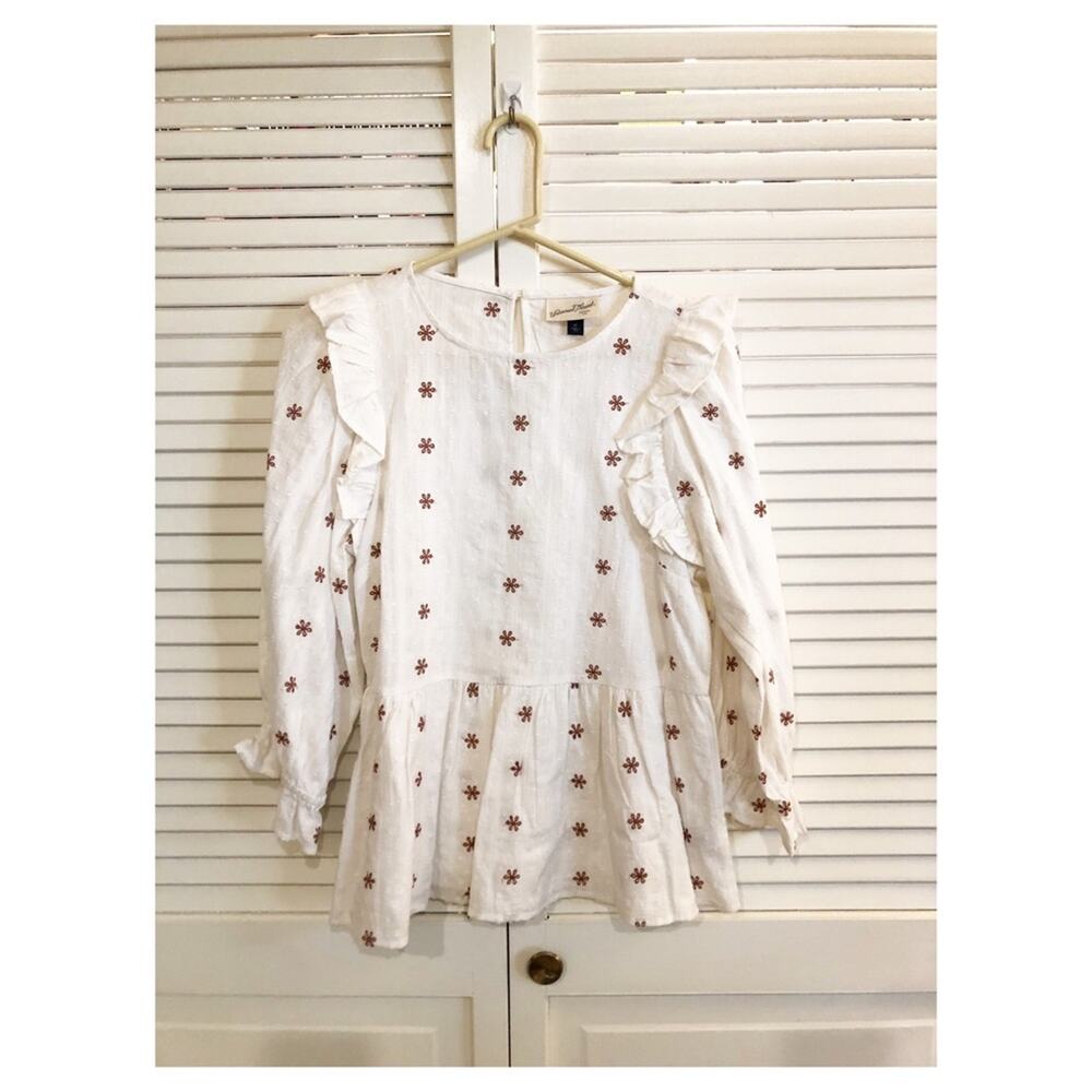 Universal Thread Floral Ruffle Peasant Blouse - Picture 4 of 7
